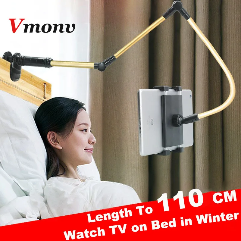 Comprar Soporte plegable de la tableta del teléfono del brazo largo para el soporte del Ipad Pro 12,9 Samsung Kindle 5 14 pulgadas de rotación del 360 soporte de la tableta del escritorio de la cama Perezoso