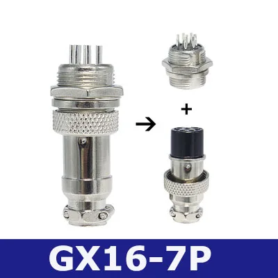 EClyxun 50 компл. GX16 2/3/4/5/6/7/8/9/10Pin 16 мм Мужской и Женский провода Панель разъем комплект GX16 гнездо+ штекер для авиации, компьютер и т. Д - Цвет: GX16 7Pin