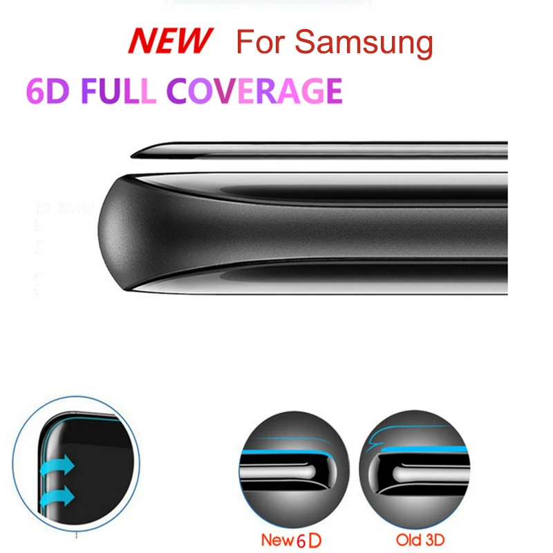 

Tempered Glass for Samsung Galaxy S9 glass Protector 6D Full Curved Protector for Samsung S9 Plus Note8 Glass Screen Protector
