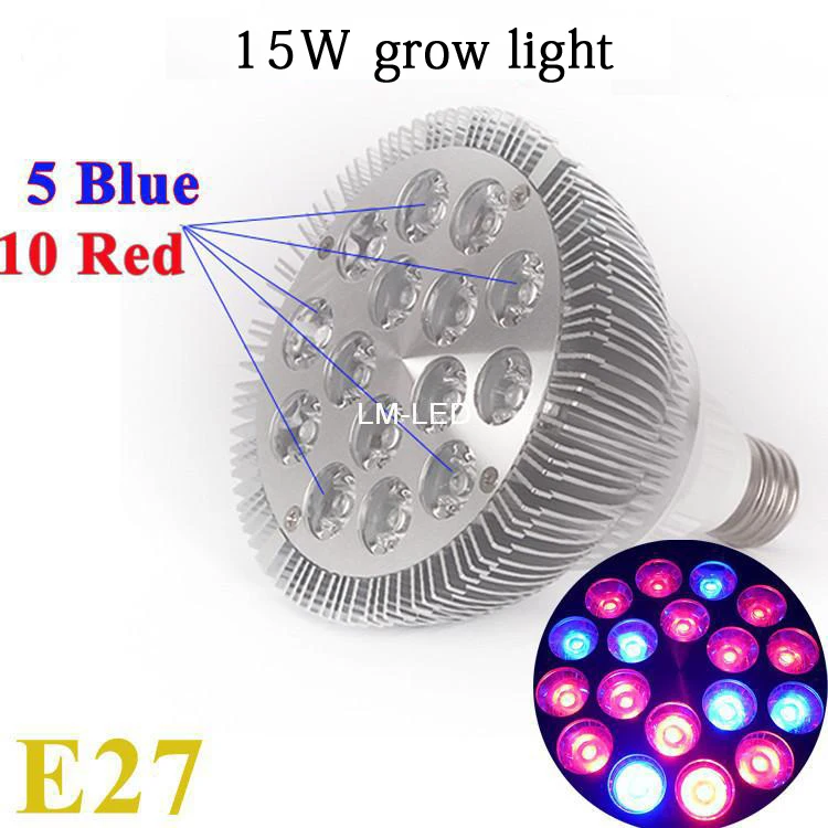 Chiclits E27 светодиодный Grow Light лампа для роста растений для комнатных растений для выращивания цветов, овощей 5 Вт/9 Вт/12 Вт/15 Вт красные, синие УФ ИК Светодиодная лампа