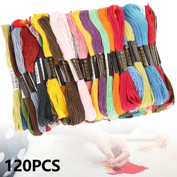 

120pcs Mix Colors Cotton Sewing Skeins Cross Stitch Embroidery Thread Floss Kit DIY Sewing Tools