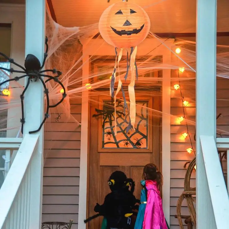 DIY Hanging Pumpkin Paper Lantern Light Horror Lantern for Halloween Props Ghost Festivals Bar KTV Ghost Festival Ornaments