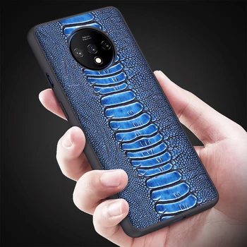 

For Back Cover Genuine Leather Ostrich Foot Phone Case For Oneplus 7 Pro 6t 5T Cell Phone Cases