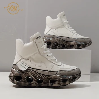 

RY-RELAA sneakers women Genuine Leather platform sneakers INS style luxury shoes women designers white shoes high heel shoes