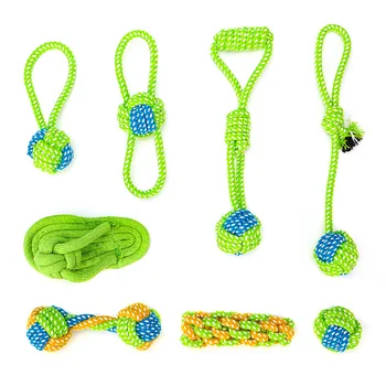 

Cotton Dog Rope Toy Knot Puppy Chew Teething Toys Pet Palying Ball for Small Medium Large Dogs Teeth Cleaning Toys Pet Supplies