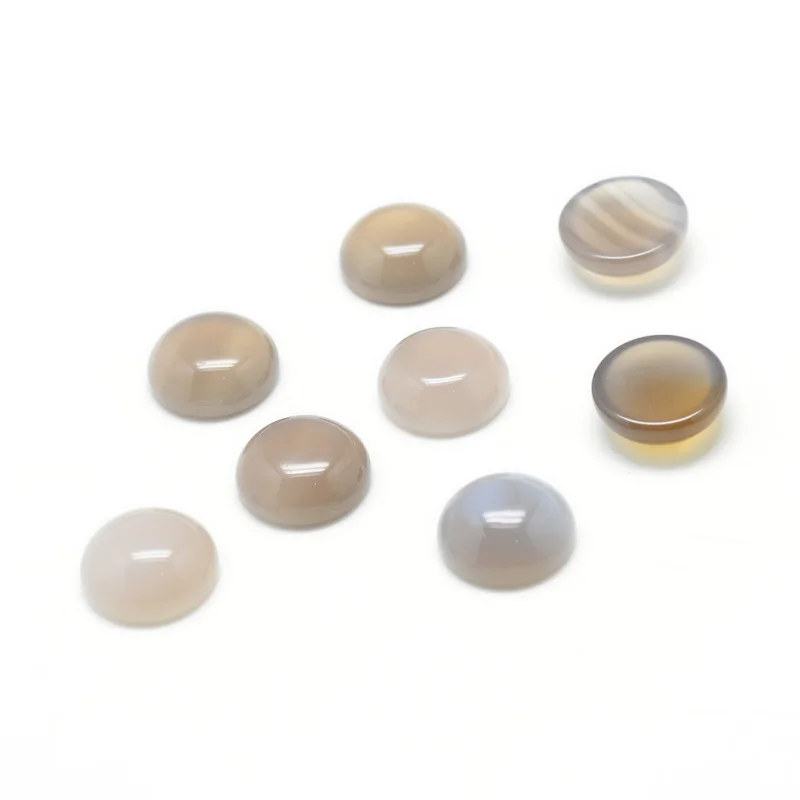Grey Agate 100 шт 6/8/10/12 мм камень Кабошоны для самостоятельного изготовления ювелирных изделий, аксессуары, смешанный стиль, полукруглый, разноцветные, F70 - Цвет: Grey Agate