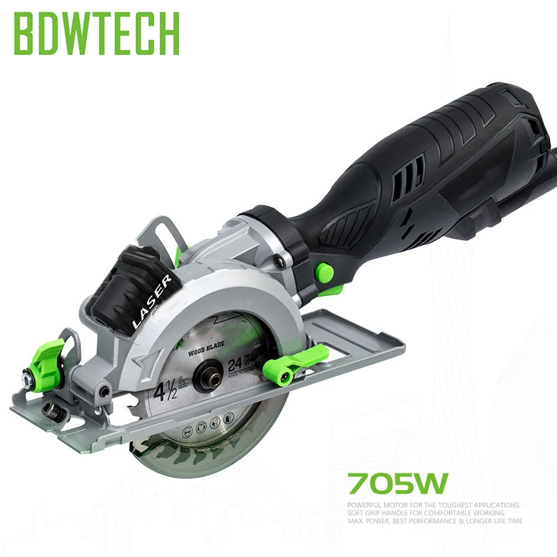 

Bodew Tech BTC02 Electric Mini Circular Saw, 705W 3500RPM Circular Wood Saw, Cutting: 42,8mm Free Return