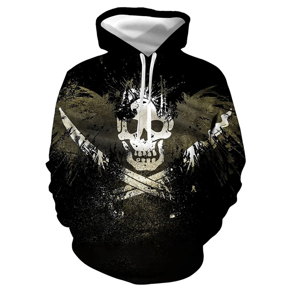 

LISCN 2019 Halloween new autumn and winter hoodies 3D printing skull print hoodies couple models