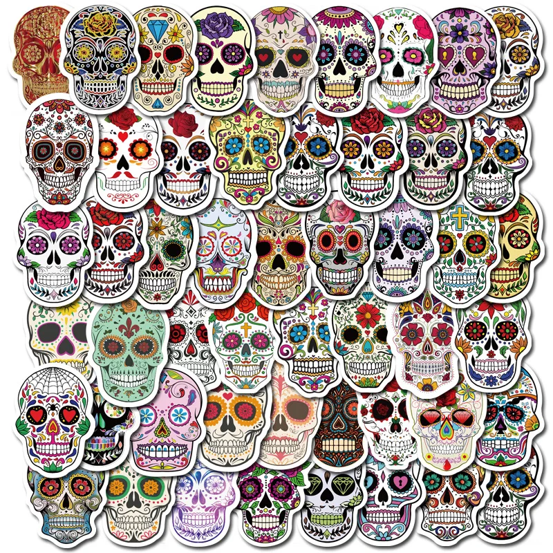 

10/30/50PCS Horror Skull Hip Hop Boy Toy Cartoon Graffiti Personality Laptop Helmet Halloween Decoration Sticker Wholesale