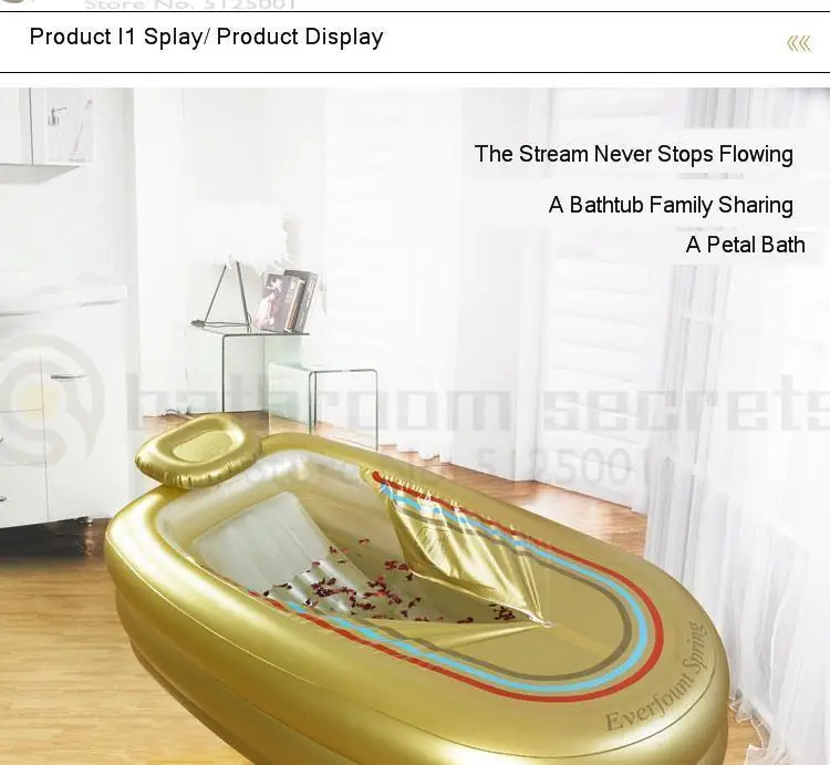 Bathtub Adult Home Lying Inflatable Bathtub Plastic Thickening Bath Bath Barrel Insulation Large Folding Tub Bathtub Adult