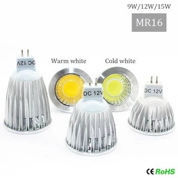 

1PCS/Ultra Bright Dimmable 9W 12W 15W 85~265V E27 LED Bulbs Spotlight COB E14 GU10 Led Lamp CE/RoHS Warm/Cold White