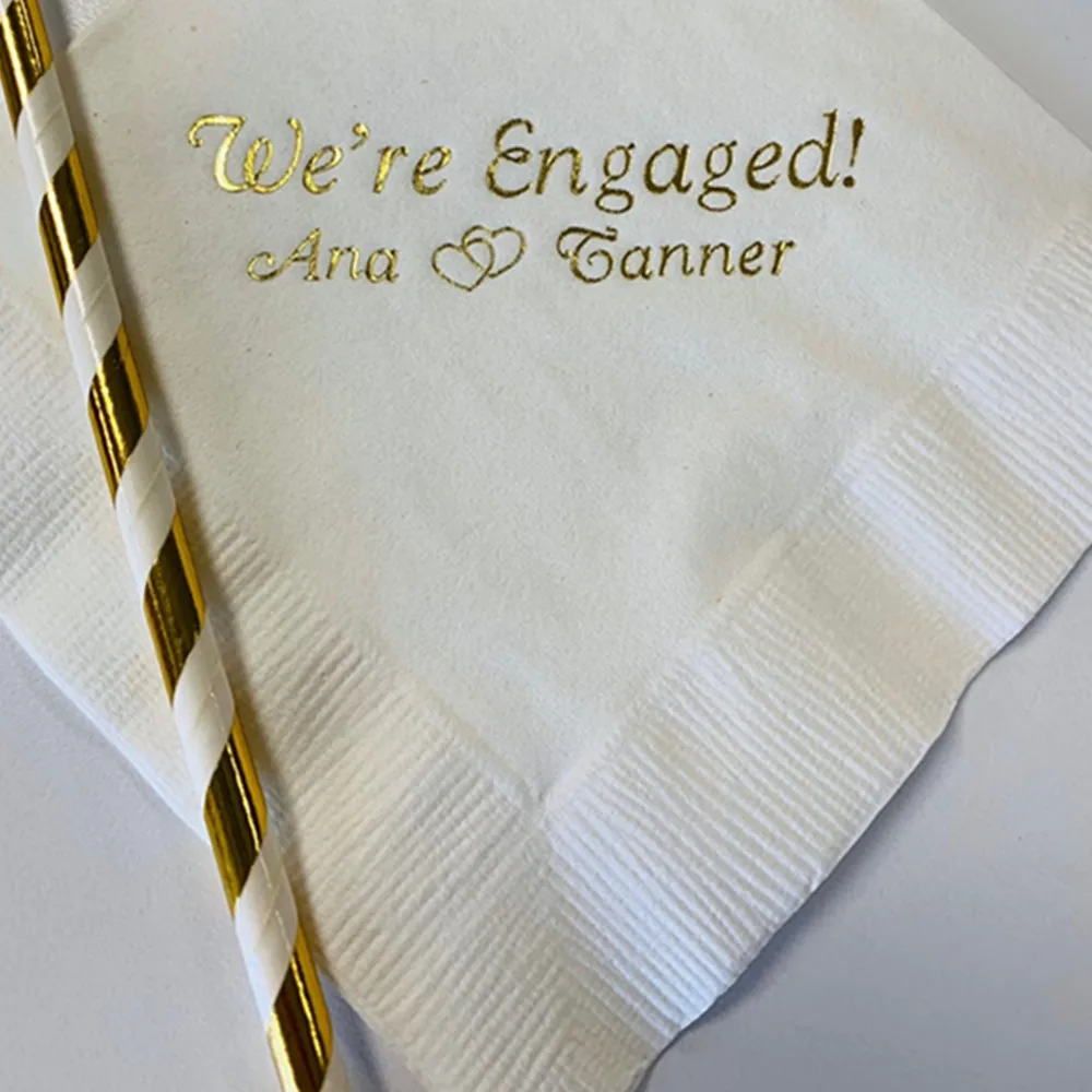 

Personalized 50 Cocktail Monogram Beverage Napkins Wedding Party napkins Engagement Party Announcement Custom Printed Napkins