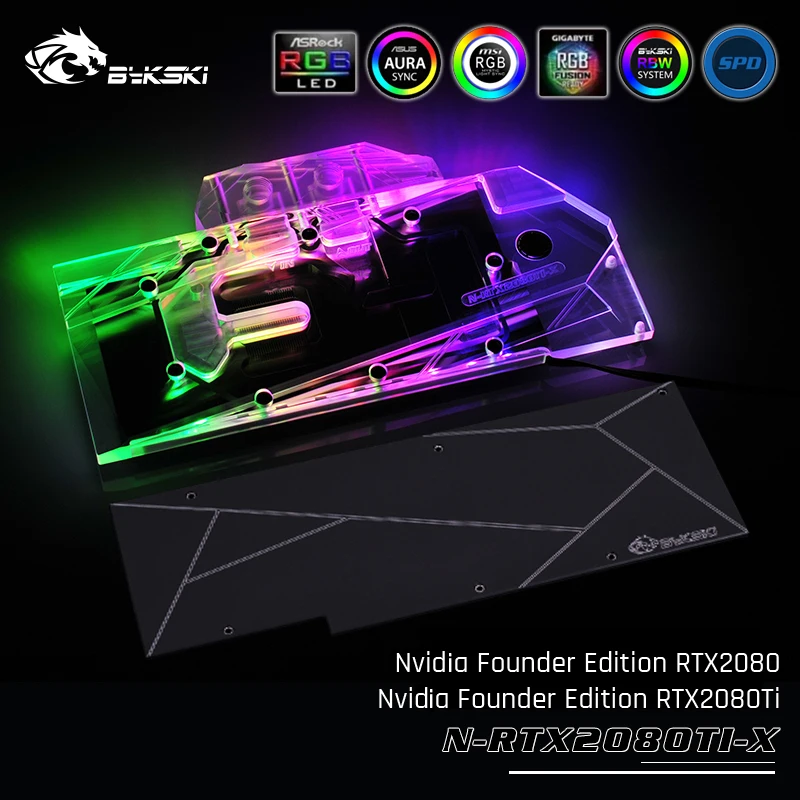

Bykski N-RTX2080TI-X, Full Cover Graphic Card Water Cooling Block, Exclusive Backplane For Nvidia Founder Edition RTX2080/2080Ti