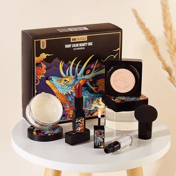 

Julie JOOLA Makeup Set Mushroom Head Air Cushion Finishing Powder Face Powder Pearly Lustre Eye Shadow Non-stick Cup Lipstick Ki