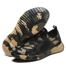 Wo Мужская и Мужская Рабочая обувь со стальным носком; Повседневные Дышащие уличные кроссовки ; ботинки с защитой от проколов; удобные промышленные ботинки