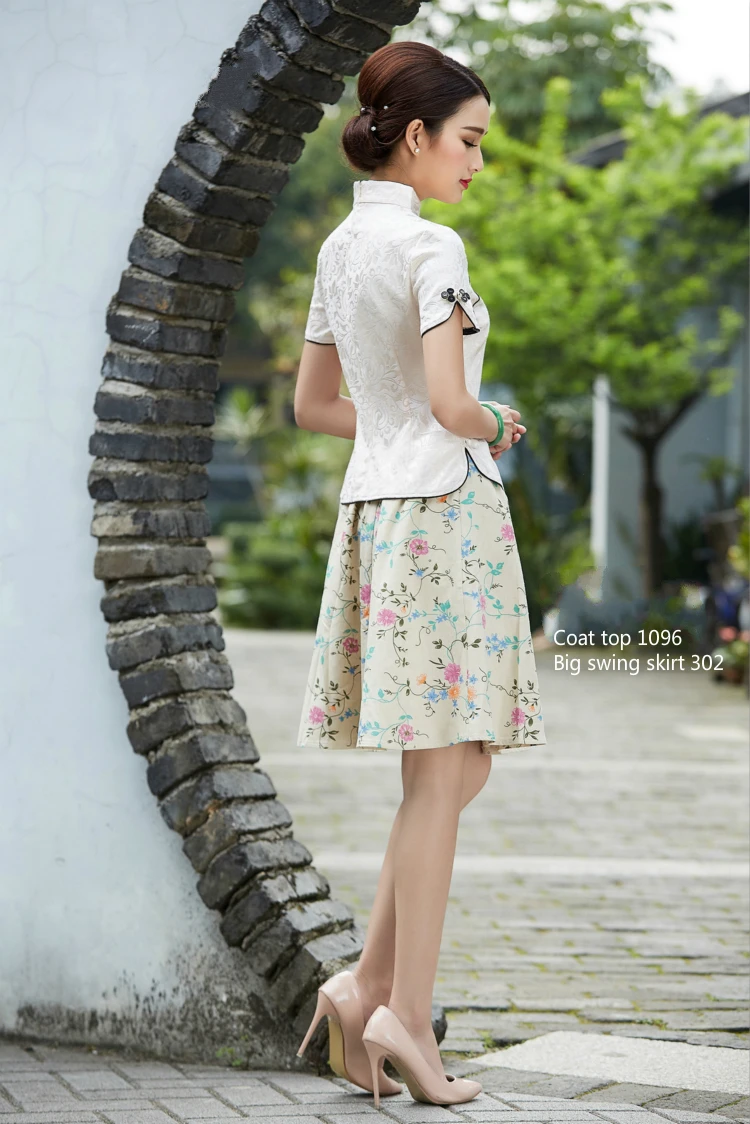 Sheng Coco Black China Blouse Women Traditional Chinese Shirt Clothing Chinese Jacquard Cotton Cheongsam Shirt Flower Buckle Top
