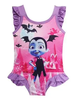 s0216-7920 Vampirin/детская одежда для купания для девочек, модель года, купальный костюм с милым пони купальный костюм с русалочкой, 1 предмет пляжные вечерние купальные костюмы для маленьких девочек - Цвет: s0216-7920