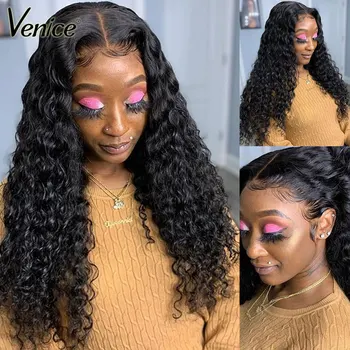 

Venice Hair Glueless Full Lace Human Hair Wigs Pre Plucked Hairline With Baby Hair Curly Lace Wig For Black Women 150% Remy Hair