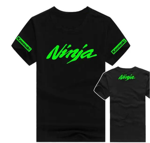 Новое поступление Kawasaki Ninja рубашка с мотоциклами Мужская футболка с коротким рукавом моторная Спортивная команда логотип Футболка - Цвет: Черный