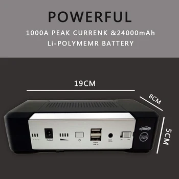 

Houde 24000mAh 1000A Car Jump Starter 24V Auto Starting Device Power Bank Portable Vehicles Emergency Booster