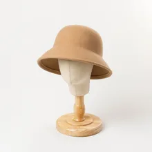 Новая модная повседневная шерстяная детская Рыбацкая шляпа на осень и зиму, шерстяная фетровая шляпа с широкими полями, верхняя шапка