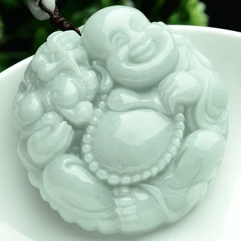 

Natural A Goods Jade Buddha pendant genuine Emerald Pixiu Buddha pendant attract money into Jade Buddha pendants with Certificat