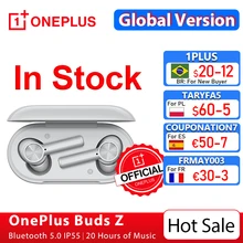 OnePlus Buds Z Versión global Auriculares inalámbricos OnePlus Tienda oficial TWS Bluetooth 5 Carga rápida IP55 para OnePlus 8T Nord N10;code: APR04(€25-4),04ESOW3(€29-3),04ESOW6(€49-6)