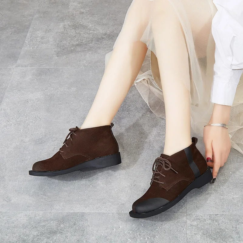 

2019 Autumn New Style WOMEN'S Shoes National Wind Genuine Leather Mom Shoes Handmade Retro Grandma Shoes Cool Origional Shoes Wo