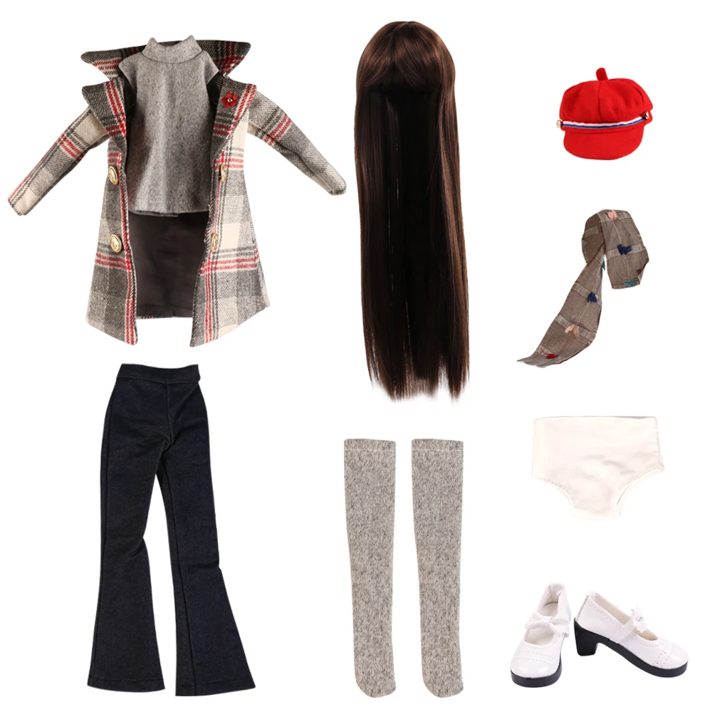 UCanaan 1/3 BJD Doll Accessories Outfits Fashion Clothes Set Wig Shoes For 60CM Dolls Girls DIY Dress UP Toys Accessories 8