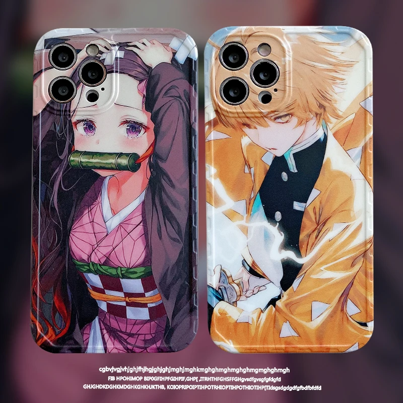 Чехол для телефона с японским аниме рассекающий демонов Kamado Nezuko Agatsuma Zenitsu iPhone 13 12