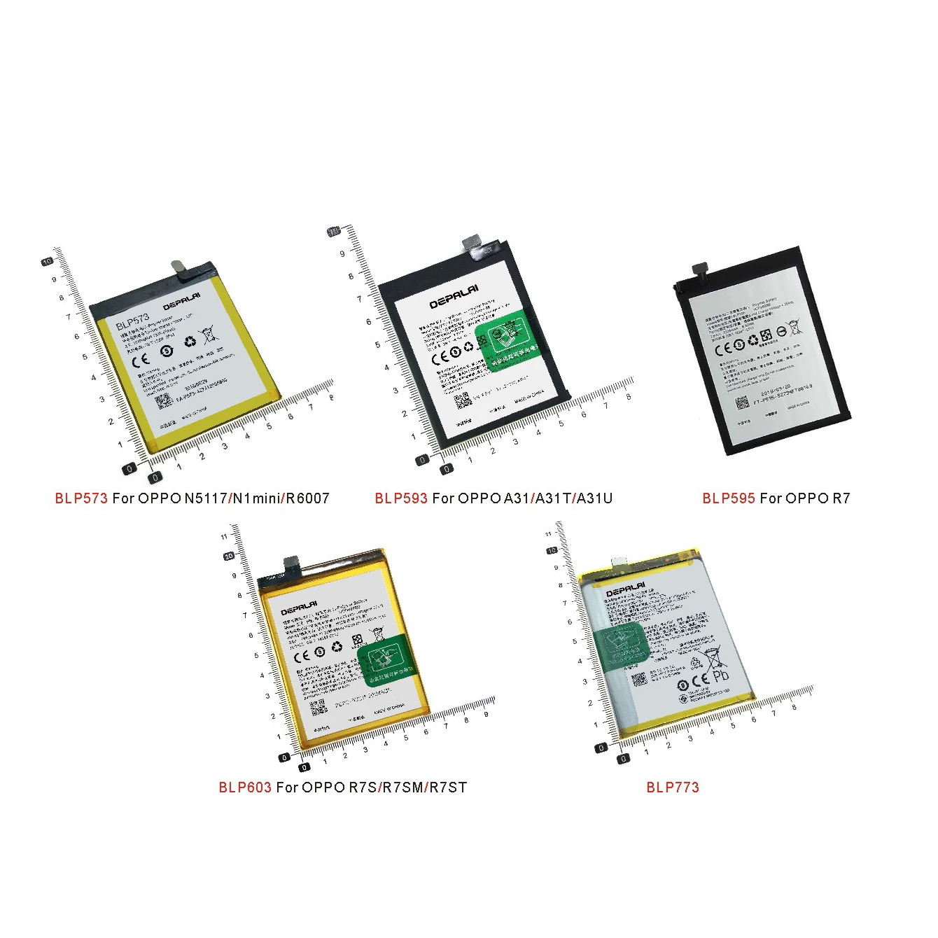 

Battery for Oppo, BLP573, BLP593, BLP595, BLP603, BLP773, R7, R7S, R7SM, R7ST, A31, A31T, A31U, N5117, N1mini, R6007 Batteries