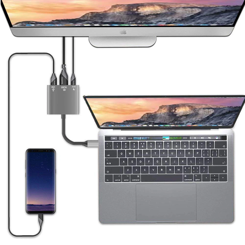 USB-C multiport usb adaptador de dados sincronização