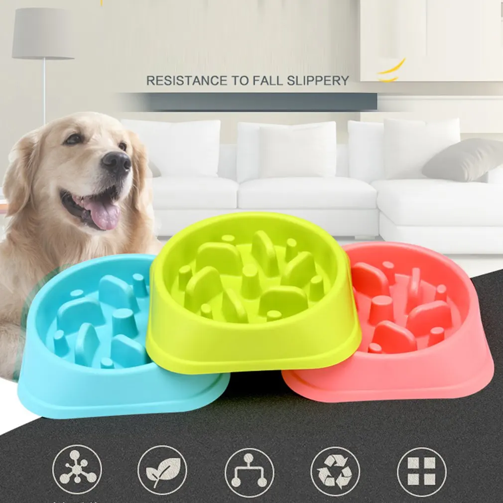 Slow Feeder Bowl Pet Slippery Anti-smashing Dog Bowl Flood Prevention Bowl Pet Bowl Pet Supplies Accessories