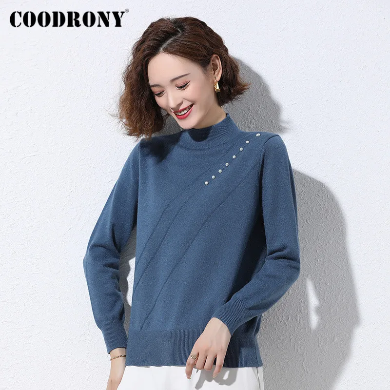 

COODRONY Brand Autumn Winter Solid Color Soft Warm 2020 Women Jumpers Streetwear Fashion Knitted Turtlneck Female Sweaters W1196