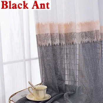 

Nordic Modern Gradient Curtains Voile Semi-Shade Woven Hollow-out Window Treatments Screen for Living room Bedroom Balcony X837F