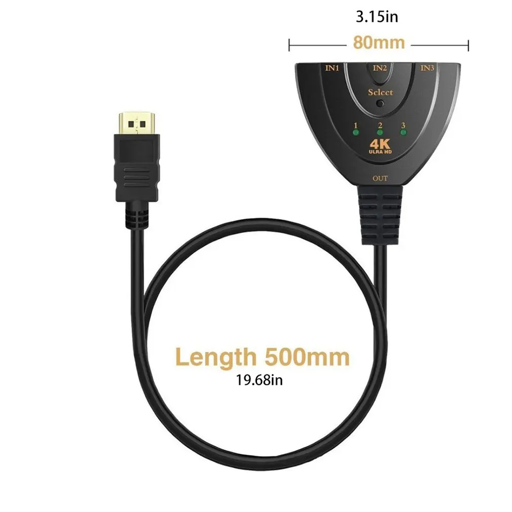 Мини 3 порта Переходник HDMI разветвитель Кабель 1.4b 4K* 2K 1080P Переключатель HDMI 3 в 1 выход порт концентратор для HDTV Xbox PS3 PS4 DVD HDTV