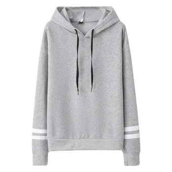 

Fashion Women Casual Loose Solid Cuff Stripe Decorative Long Sleeve Slim Print Sweatshirt Top#30