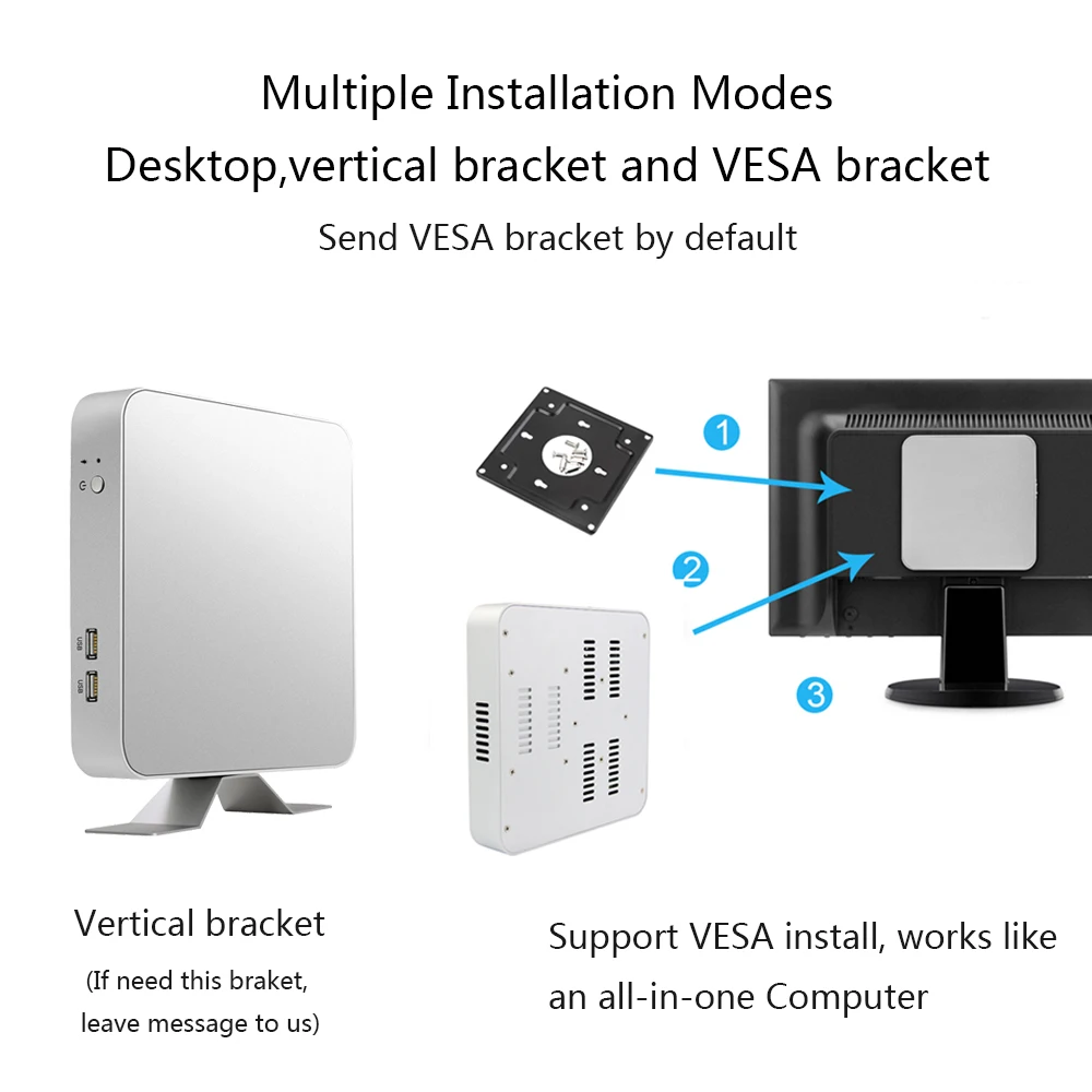 Мини ПК HTPC Intel Core i7 i5 7200U 3317U 4200U Windows 10 USB * 6 мини компьютер охладитель настольный WIFI