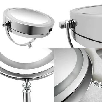 

360-degree rotating makeup mirror 10x zoom double-sided battery-powered 7-inch LED makeup mirror with light makeup mirror