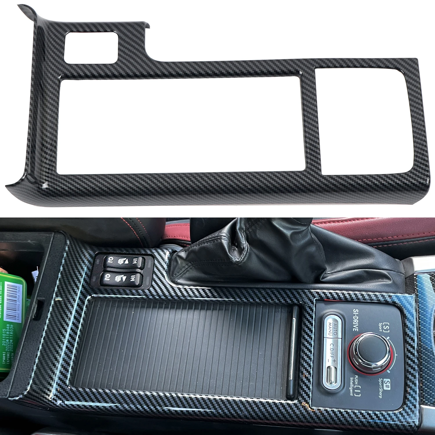 

LHD! Аксессуары для Subaru WRX / WRX STI 2015-2020, внутренняя панель переключения передач из углеродного волокна с принтом, крышка водяного стакана, отделка, 1 шт.