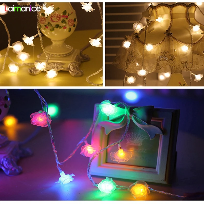 Гирлянда светодиодная уличная с розой 20 м|Праздничное освещение| |