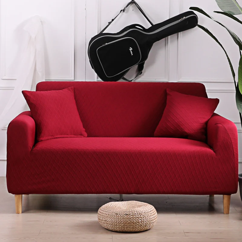 Сплошной цвет сетки Slipcovers стрейч эластичный диван протектор чехол для гостиной диван Slipcover секционная современная форма sofaccover