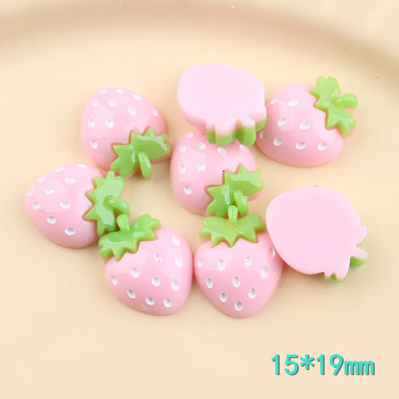 

Free Shipping 10pcs 15*19mm Pink Color Fruit Strawberry Resin Cabochons Flatback Ornament Accessory Embellishments Scrapbooking