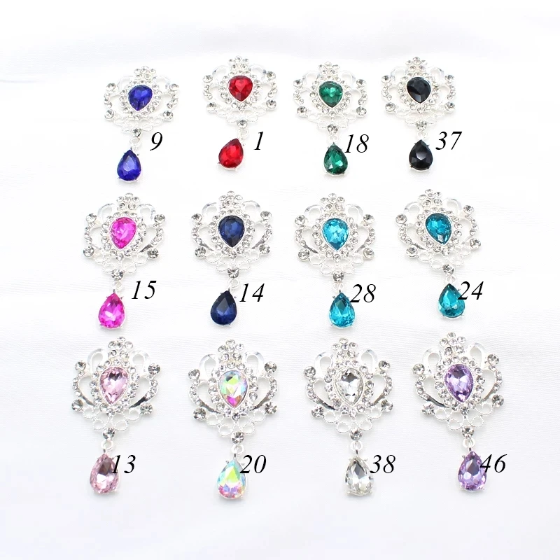 10pcs/lot 32*62MM for Needlework Rhinestone Button Hair Manualidades Accessories Diy Flat back Brooch Jewelry Accessories