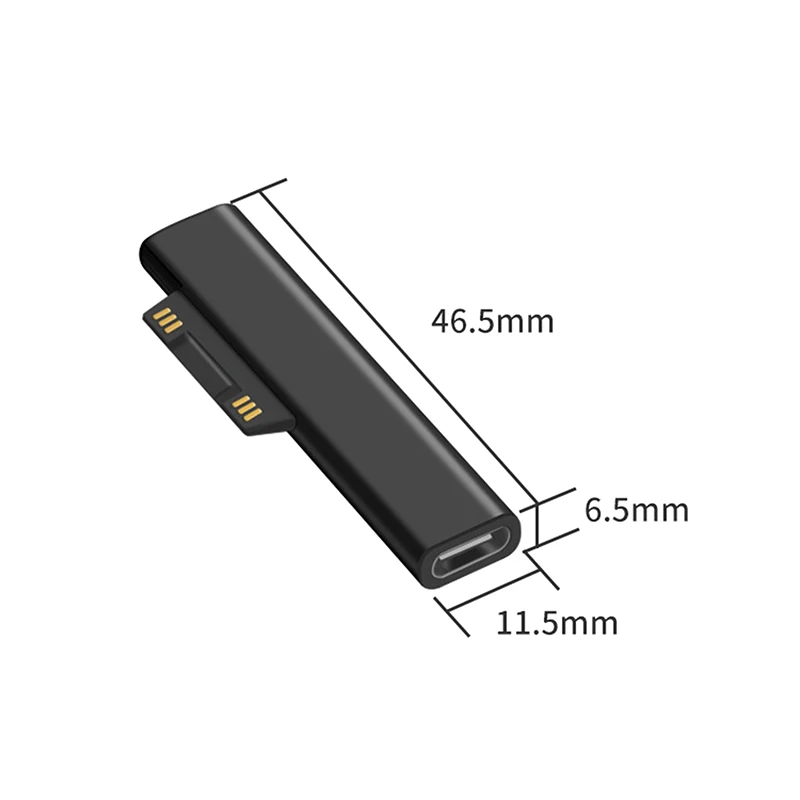 1Pc Surface Book Type C Female PD Fast Charging Plug Converter for Surface Pro 3 4 5 6 Go Connector for USB C Female Adapter