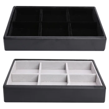 

Portable 6 Grids Jewelry Storage Tray Watch Bracelet Necklace Display Box