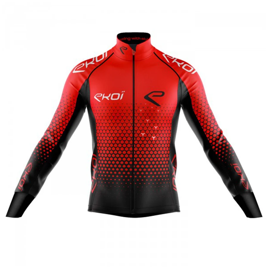 Ekoi 2019 Pro team Mens Maillots Ciclismo Long Sleeve Autumn Cycling Jersey Shirts MTB Mountain Bike Tops Clothing triathlon