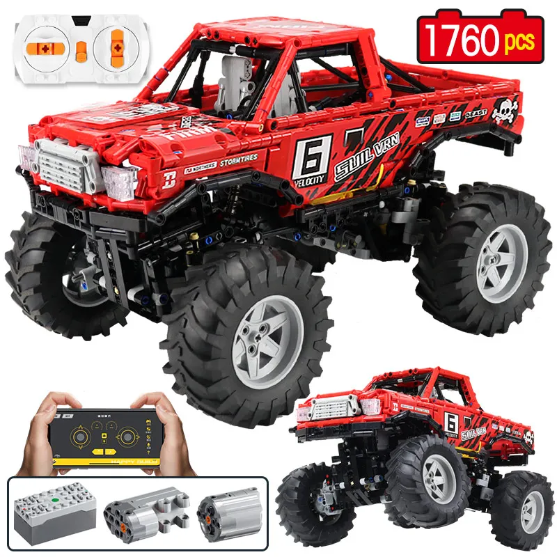 1760Pcs 4WD SUV Off Road Vehicle Model Building Block Technical City RC/non-RC Racing Car Truck Bricks Toys for Boys