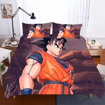 

Comforter Bedding Sets Home Textiles Bed Linen Cartoon Dragon Ball Luxury King Size Bedding Set Parure De Lit Bed Linen Poplin