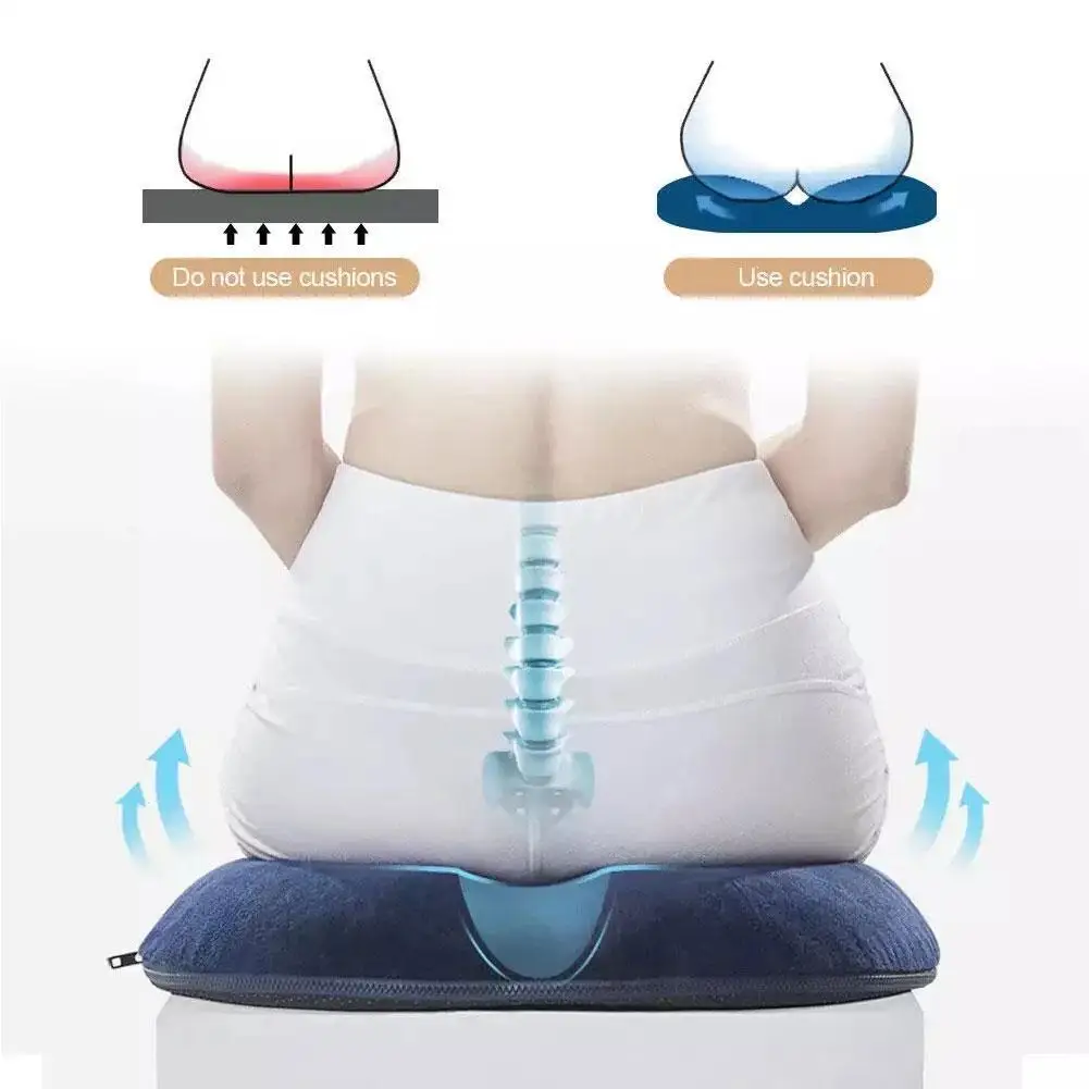 Memory Foam Seat Cushion Coccyx Orthopedic Massage Hemorrhoids Chair Cushion Office Car Pain Relief Wheelchair Support Pillows